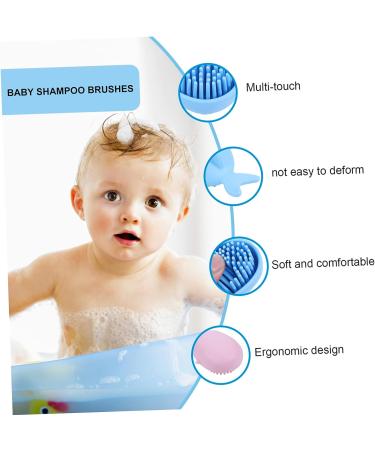 Silicone Scrubber Shower Brush Set for Kids and Adults - Gentle Scalp and Body Cleansing Tool for Babies, Infants, and Hairdressing - Perfect Gift for Newborns - KOMBIUDA - Buy Online on GoSupps.com