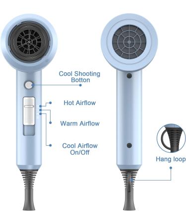 Buy Slopehill 1800W AC Motor Hair Dryer - Quick Drying Hot/Cold Button Diffusers & Concentrators 3 Settings - International Shipping Available - Buy Online on GoSupps.com