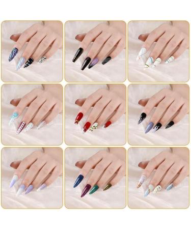 Clyictz Nail Art Tools Kits - Nail Pen Stamp Nail Painting Brush Nail Dotting Tool Nail Foil Manicure Tape Rhinestones for Nails - Buy Online on GoSupps.com