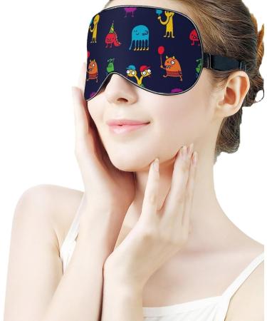 Monster Halloween Party Sleep Mask - Adjustable Eye Cover for Sleeping, Blocking Light - Ideal for Night Travel and Napping - Men and Women - Buy Online on GoSupps.com