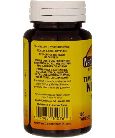 Nature's Blend Niacin Timed Release 250 mg - 100 Count (Pack of 1) - Fast-Acting Formula for Cardiovascular Health - Buy Online on GoSupps.com