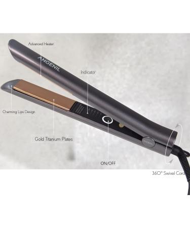 ANGENIL Ionic Hair Straightener and Curler 2 in 1 - Professional Flat Iron Ceramic Titanium, Fast Heating, Dual Voltage - Gray - Buy Online on GoSupps.com