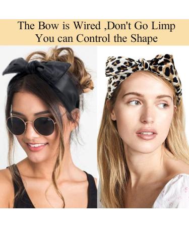 BEGOOD PU and Leopard Print Wide Headbands - Fashionable Hair Accessories for Women | 2Pcs Set - Buy Online on GoSupps.com