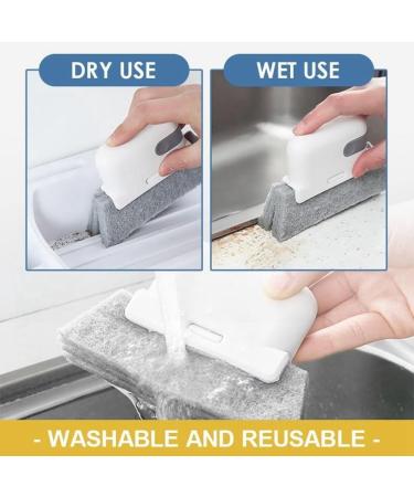 JUJNE Orange Window Cleaning Brush Window Sill Groove Dead End Cabinet Joint Brush with Replaceable Head Household Cleaning Tools - Buy Online on GoSupps.com