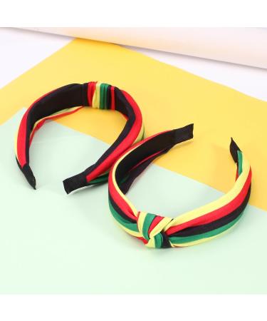 Ardorchid Rasta Headbands African Jamaica Juneteenth knotted Headband for Women Girls Elastic Hairband Hair Hoop No Slip Hair Accessories Gifts - Buy Online on GoSupps.com