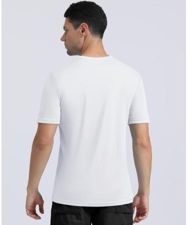Magcomsen Men's Summer UV Shirt - Quick Dry UPF 50+ Outdoor T-Shirt for Hiking Jogging & Fitness - White L - Buy Online on GoSupps.com