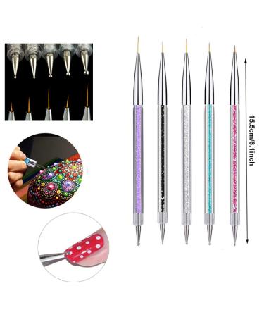 5Pcs Nail Art Liner Brushes - Mwoot Dual Tipped Brush Pen for Creative Nail Design & Dotting - Buy Online on GoSupps.com