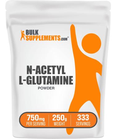 BulkSupplements.com N-Acetyl L-Glutamine Powder - Amino Acid Nutritional Supplements - Recovery Supplements Post Workout - Amino Acids Supplement For Women - Post Workout For Men (250 Grams - 8.8 oz) 8.8 Ounce (Pack of 1)