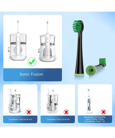 Water Pik Sonic Fusion Compact Toothbrush Heads (SF-01/SF-02/SF-03/SF-04) - 4 Count Black with Covers - Buy Online on GoSupps.com