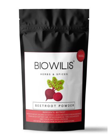 Buy BIOWILIS Beetroot Powder for Skin & Hair - 100g | 100% Natural Chemical-Free Hydration & Nourishment - Buy Online on GoSupps.com