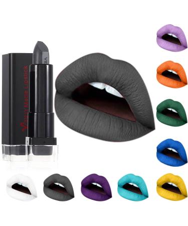 Kilshye Matte Lipstick Hight Pigment Lipsticks Long Lasting Lip Stick Waterproof Lips Gloss Cream Lipgloss Makeup for Women and Girls Pack of 1 (C- Black 25)