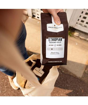 Ethiopian Sidamo Guji Coffee 2 lb - Light Roast Ground, Kosher Certified | Freshly Roasted 32 oz Pack - Buy Online on GoSupps.com