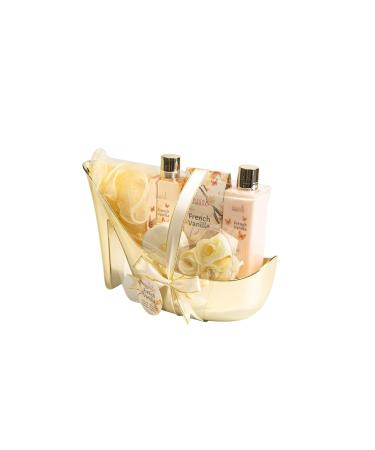 Elegant French Vanilla Bath Set - Luxury Gold High Heel Shoe Spa Gift for Gifting Pampering & Home D cor - Buy Online on GoSupps.com