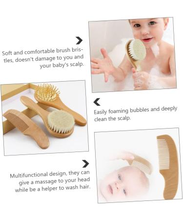 LALAFINA 3pcs Kids Bath Brush Set - Body Scrubber, Comb, and Spa Brush for Baby Bathing - Buy Online on GoSupps.com