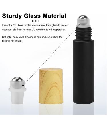 10pcs Black Frosted Glass Essential Oil Roller Bottles with Stainless Steel Roller Balls - 10ml Empty Perfume Bottles (Black) - Buy Online on GoSupps.com