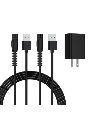 One Blade Charger Compatible with Philips Norelco OneBlade QP2724 QP2834 X5006 MG5910 MG7910 MG9510-2 Power Cords 1 Plug Pack Power Adapter USB Charging Cable