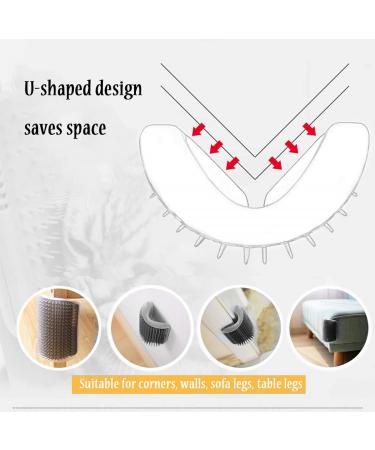 Cat Self Groomer with Catnip Pouch 4 Pack - Wall Corner Scratcher & Soft Grooming Combs for Short/Long Fur Cats - Cat Brush Toy for Indoor Cats & Kittens - Buy Online on GoSupps.com