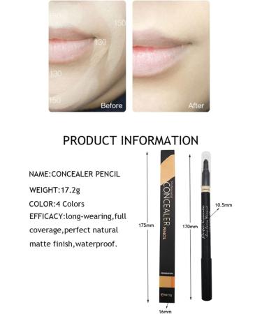 (Concealer Stick ERYUE TFT Concealer Pencil for Face Double-Sided Under Eye Concealer Longlasting & Waterproof Cosmetics type 2 Natural - Buy Online on GoSupps.com