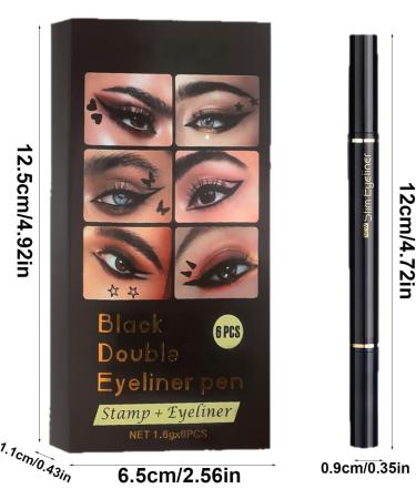 Liquid Eyeliner Pen Double Side Liquid Eyeliner Stamp Pen Set 6 Pieces Waterproof and Smudge Resistant Beauty Cosmetics for Women for Travel Dating Wedding Stage Party Performance and - Buy Online on GoSupps.com