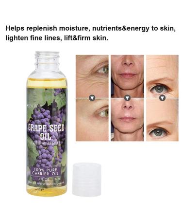 Pure Grape Seed Oil 118ml - Natural Moisturizing Body & Hair Care Oil for Radiant Skin - Buy Online on GoSupps.com