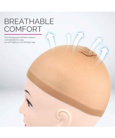 Wig Cap Light Brown FANDAMEI 6pcs - Ultra Thin Stocking Wig Caps for Women - Breathable & Stretchable - One Size Fits All - Buy Online on GoSupps.com