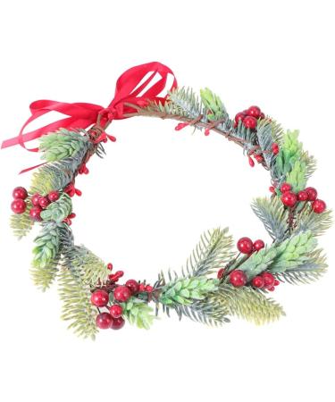 Minkissy Flower Hairband Floral Hair Garland Flower Crown with Holly Berry Leaves Christmas Hair Accessories for Lady Woman Girls - Buy Online on GoSupps.com
