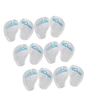 6 Pairs Palm Rest High Heel Shoe Inserts Non Skid Slippers for Women Soft Insole Pads Shoes Sneaker Heels Sandal Heels Toe Posts Protectors Toe Pads Cushion Pattern Gel Blue 10x7cm