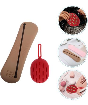 FRCOLOR 3 Sets Beauty Egg Cosmetic Bag Makeup Sponge Holder 4-in-1 Makeup Brush Cosmetic Brush Holder Silicone Sponge Brush Holder Silica Gel Travel Thermostat Tool Box Assorted colours 6.2x5cm - Buy Online on GoSupps.com
