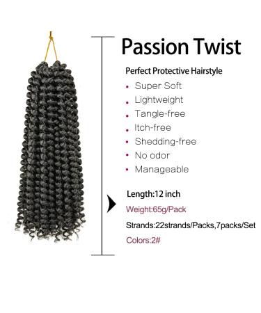 Passion Twist Hair - 7 Packs 12 Inch Crochet Braids Water Wave - YDDM Synthetic Extensions for Bohemian Styles - Buy Online on GoSupps.com
