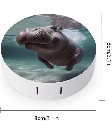 Shop Diving Hippo Print Contact Lens Case - Travel & Care Box for All Lens Types - Buy Online on GoSupps.com