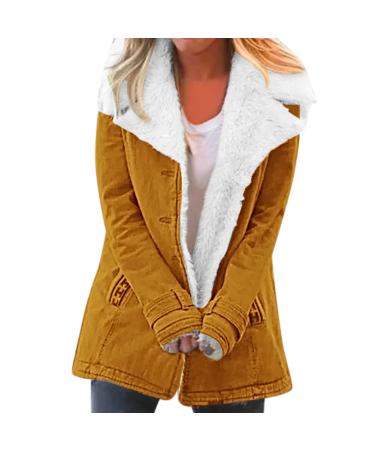 Hanxiulin plush jacket oversize warm lined fleecemantel ladies hoodie hooded sweater long warm bladder fleece jacket step jacket fleece buffer coat with hood winter jacket l orange