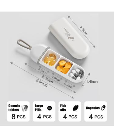 Pull Out Pill Box - 3 Compartment Travel Organizer | Moisture Proof Pill Case for Daily Supplements - Buy Online on GoSupps.com