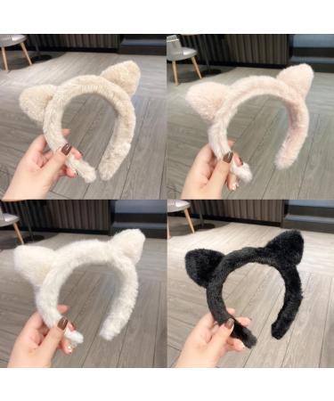 TQUXNGA Cat Ear Hair Hoop Woman Casual Skincare Makeup Headband for Home Travel s Cosplay Hair Accessories Black - Buy Online on GoSupps.com