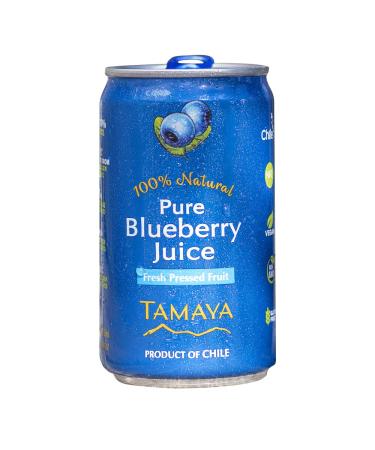 Tamaya 100% Pure Blueberry Juice, NFC, Not From Concentrate, 140 Fresh Pressed Blueberries, 100% Natural, No Sugar Added, No Preservatives, 6.75 Fl Oz Mini Cans, Pack of 12, Chile