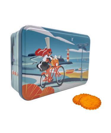 ANTICO CAFFE' NOVECENTO Atelier D | Assorted Butter Biscuit Tin | Butter and Salt Shortbread | Pure Butter Cookies and Palets - 350g | Tin Metal Bicycle Design Ocean Lighthouse