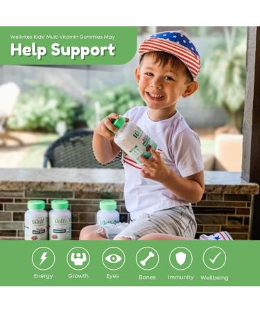Wellvites Kids Multivitamin Gummies - Sugar Free Vegan Non-GMO Vitamins for Kids - Vitamin A D B6 B12 and C - No Artificial Sweeteners Gluten Free Gelatin Free - 60 Count (30 Day Supply) Kids' Multi - Buy Online on GoSupps.com