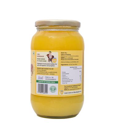 Shiva Organic Desi Gir Cow A2 Ghee | Pure Grass-Fed Bilona Method Ghee | 33.81 Fl. Oz (1 Litre) - Buy Organic Ghee Online Worldwide - Buy Online on GoSupps.com