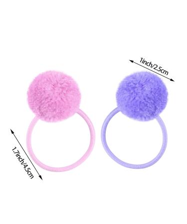 Fishdown 24 Pcs Pom Ball Hair Ties for Girls - Multi-colored Ponytail Holders - Cute and Fluffy Pom Pom Hair Bands for Toddlers - Buy Online on GoSupps.com