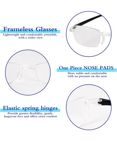 ECLIPSE Auto Zoom Reading Glasses - 4 Piece Set Frameless Anti-Blue Light Clear Focus Ideal for Presbyopia - Men & Women - Buy Online on GoSupps.com