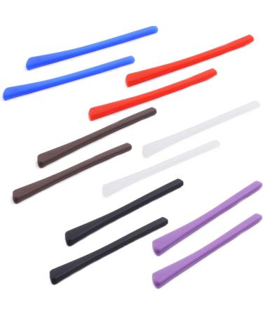 Aylifu Universal Glasses Temples - 12 Silicone Covers (6 Pairs) Non-Slip in 6 Colors for Comfortable Eyewear - Buy Online on GoSupps.com