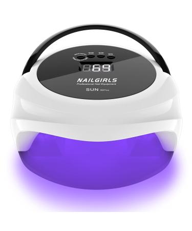 UV LED Nail Lamp, NAILGIRLS 150W UV Light for Nails Gel Polish 4 Timers, Professional Nail Dryer Auto Sensor Gel Lamp Salon, Shop and Home Use Curing Lamp White