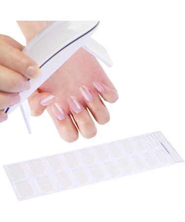 Semi Cured Gel Nails Strips - 20 Stickers Nude Nail Wraps Soft Self -Adhesive Gel Nail Stickers Long Lasting for Nails French Tip Manicure Nail Wraps UV/LED Lamp Required Clear - Buy Online on GoSupps.com