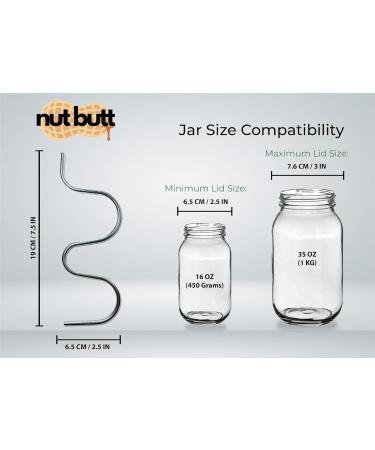 Nut Butt - Peanut Butter Stirrer And Mixer - Natural Almond Butter Mixing Tool Organic No Sugar Nut Mixer Stir Hazelnut Pistachio & Cashew Butters and Jams No Mess Spread Stainless Steel With Plastic Scraper - Buy Online on GoSupps.com