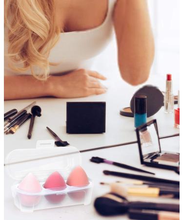 Makeup Sponge Case Blender Beauty Foundation Holder - 3pcs Pink Series Set | Wet/Dry Storage Box & Organizer - Stocking Stuffer Gift for Women - Buy Online on GoSupps.com