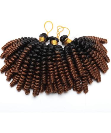 6" Crochet Braiding Hair Extensions Synthetic Twist Two Ombre Short Marley Bob Deep Wavy Curly Hairpieces For Women - Black to Red Brown - Buy Online on GoSupps.com