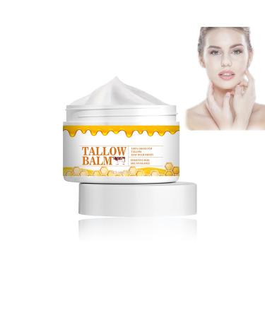 Mikabila (08 F) 30g Tallow and Honey Balm Skin Care Cream 100% Grass Fed Beef Tallow Balm Face & Body Whipped Moisturizer Beef Neck Balm