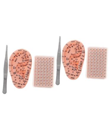 Hemoton 2 Sets Auricular Tools Model Kits Household Tools Magnetic Beads Ear Stickers Auricular Point Sticker Ear Pressure Relief Disposable Silicone Pe Aluminum Alloy Press Paste Assorted Colorx2pcs 11x6x3cmx2pcs