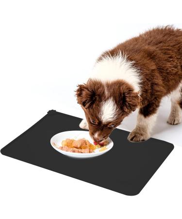 Moacc Slipproof Waterproof Feed Mats for Dogs & Cats - Silicone Food Base Pad 54x38cm Black - Buy Online on GoSupps.com