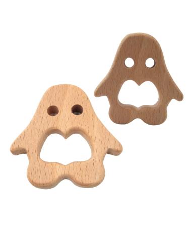 Alenybeby 10-Piece Bio Wood Penguin Teething Rings | Handmade Beech Wood | Natural Gripping Pattern for DIY Pacifier Chain - Buy Online on GoSupps.com