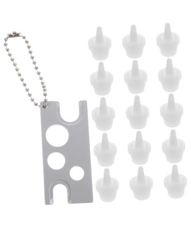 FRCOLOR 5 Sets Grafting Eyelash Tool Glue Bottle Removers Roller Ball Remover Lash Glue Replacement Plugs Beer Opener Essential Oil Grafting Eyelash Glue Plug Universal Perfume Metal